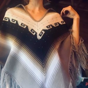 Vintage Western Fringe Poncho